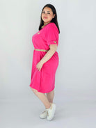 Sukienka Plus Size Luźna Z Dekoltem V I Ozdobnym Detalem Stylowa XL