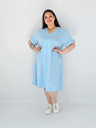 Sukienka Plus Size Luźna Z Dekoltem V I Ozdobnym Detalem Stylowa XL