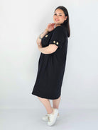 Sukienka Plus Size Luźna Z Dekoltem V I Ozdobnym Detalem Stylowa XL
