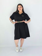 Sukienka Plus Size Luźna Z Dekoltem V I Ozdobnym Detalem Stylowa XL