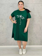 Sukienka Plus Size Luźny Krój – Modna, Wygodna, Z Aplikacją Ważki XXL Stylowa XL