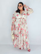 Sukienka Plus Size Maxi Kwiatowa Zwiewna Elegancja Stylowa XL