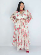 Sukienka Plus Size Maxi Kwiatowa Zwiewna Elegancja Stylowa XL