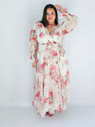 Sukienka Plus Size Maxi Kwiatowa Zwiewna Elegancja Stylowa XL