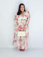 Sukienka Plus Size Maxi Kwiatowa Zwiewna Elegancja Stylowa XL