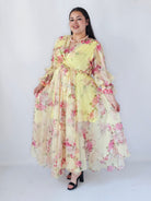 Sukienka Plus Size Maxi Kwiatowa Zwiewna Elegancja Stylowa XL