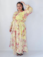 Sukienka Plus Size Maxi Kwiatowa Zwiewna Elegancja Stylowa XL