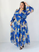 Sukienka Plus Size Maxi Kwiatowa Zwiewna Elegancja Stylowa XL