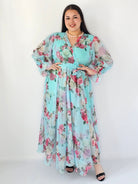 Sukienka Plus Size Maxi Kwiatowa Zwiewna Elegancja Stylowa XL