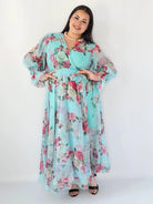 Sukienka Plus Size Maxi Kwiatowa Zwiewna Elegancja Stylowa XL