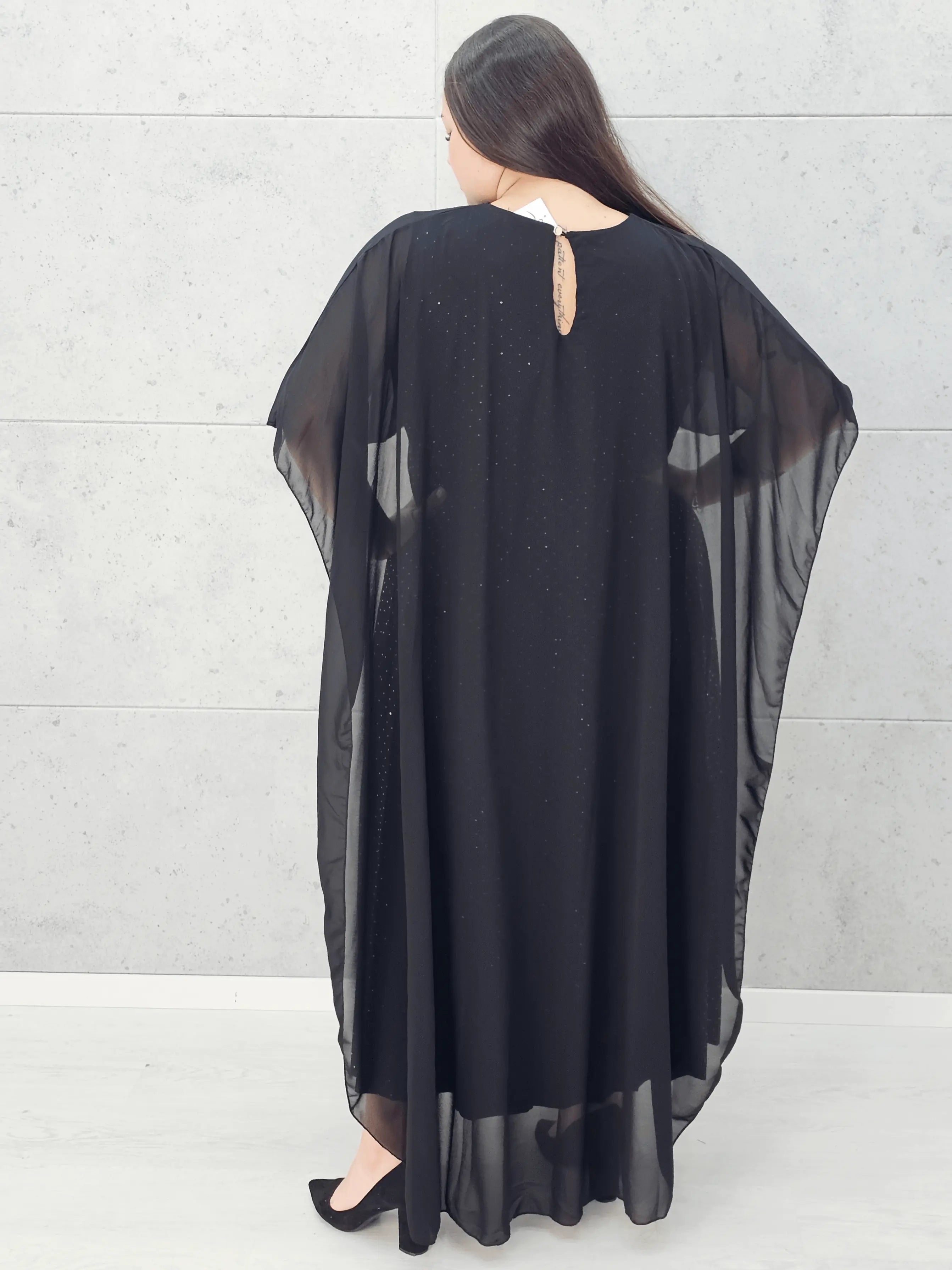 Sukienka Plus Size Z Peleryną I Plisowanym Dołem Elegancka Stylowa XL