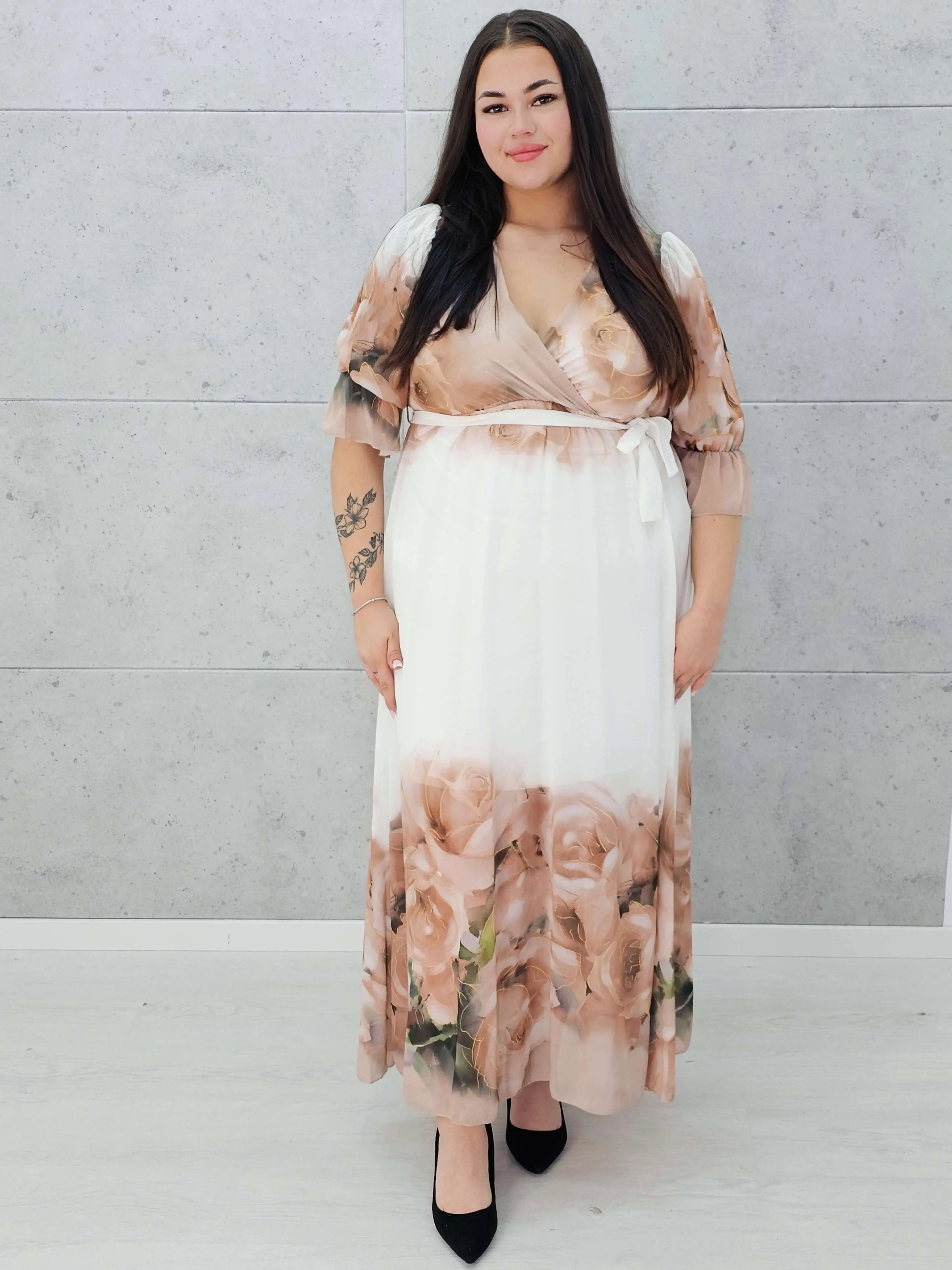 Sukienka Różany Powiew Elegancji Stylowa XL