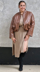 Sukienka Swetrowa z Dekoltem w Serek Stylowa XL