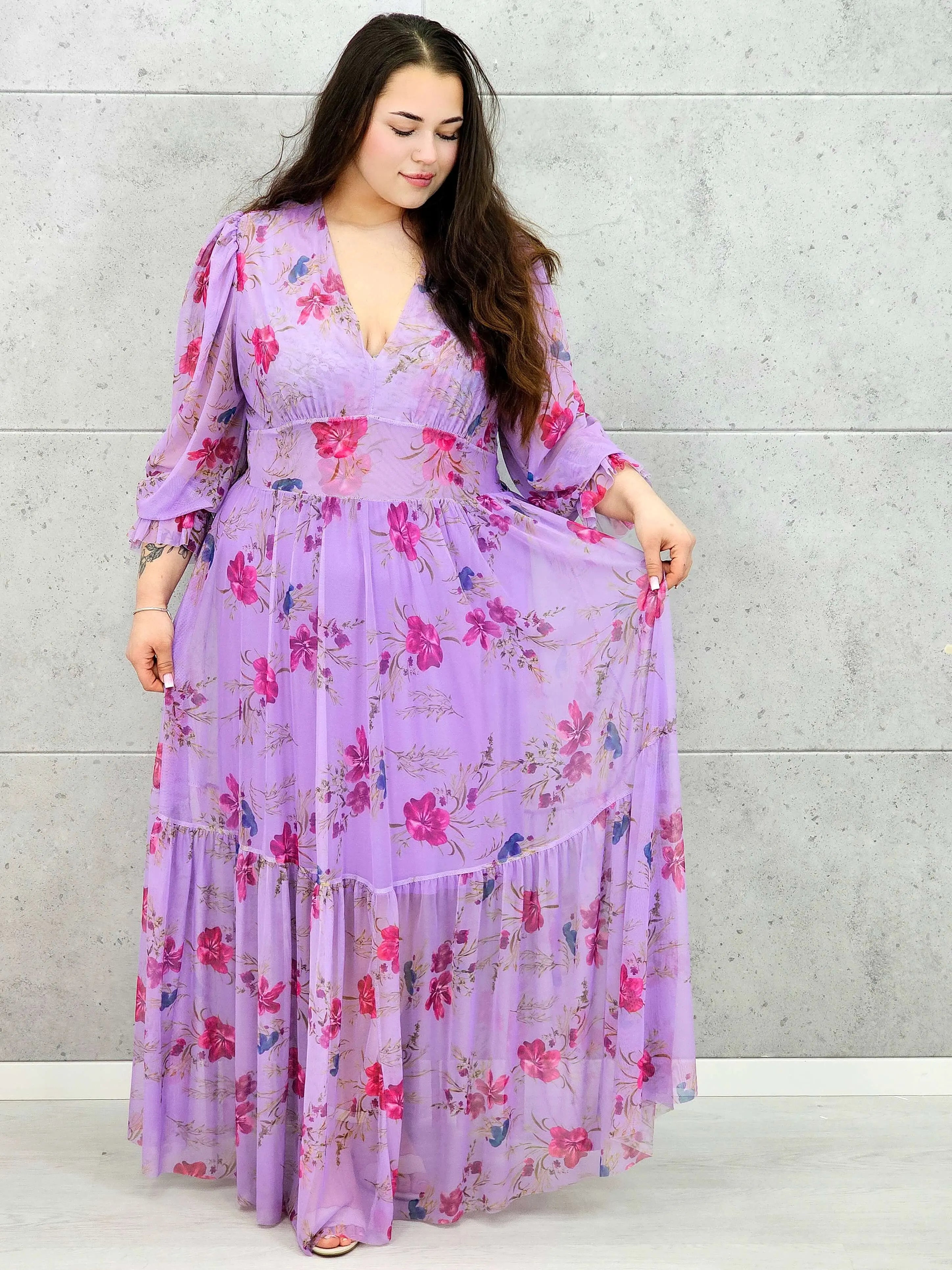 Sukienka "Lawendowy Ogród" Stylowa XL