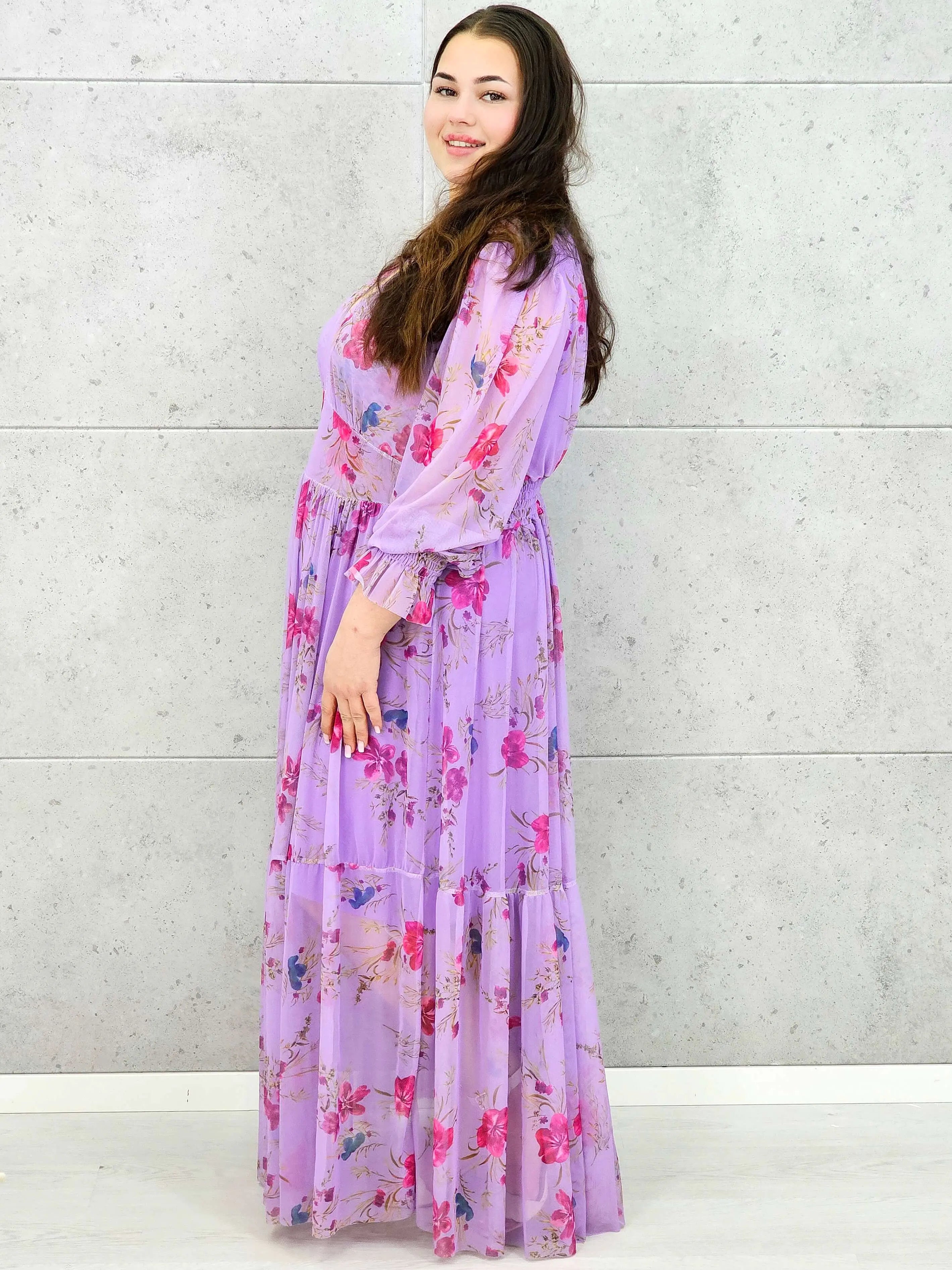 Sukienka "Lawendowy Ogród" Stylowa XL