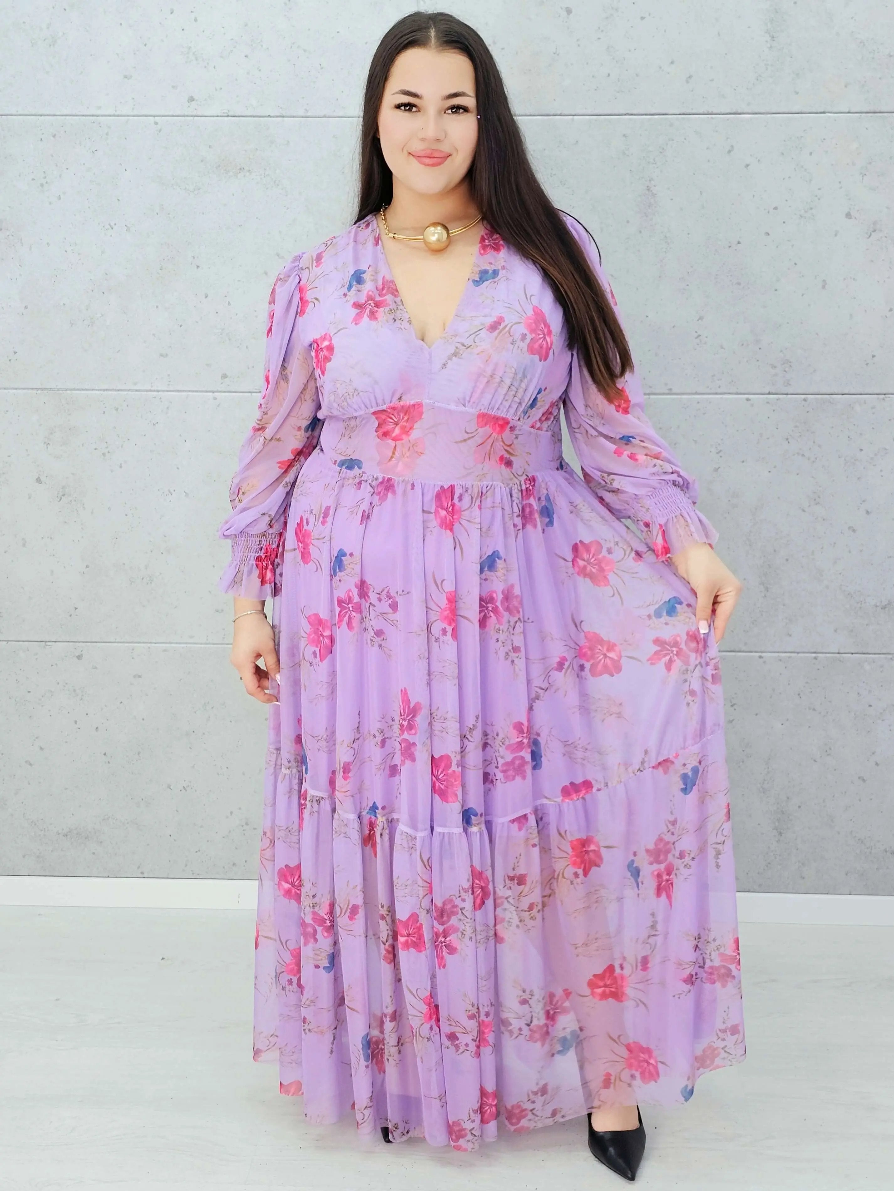 Sukienka "Lawendowy Ogród" Stylowa XL