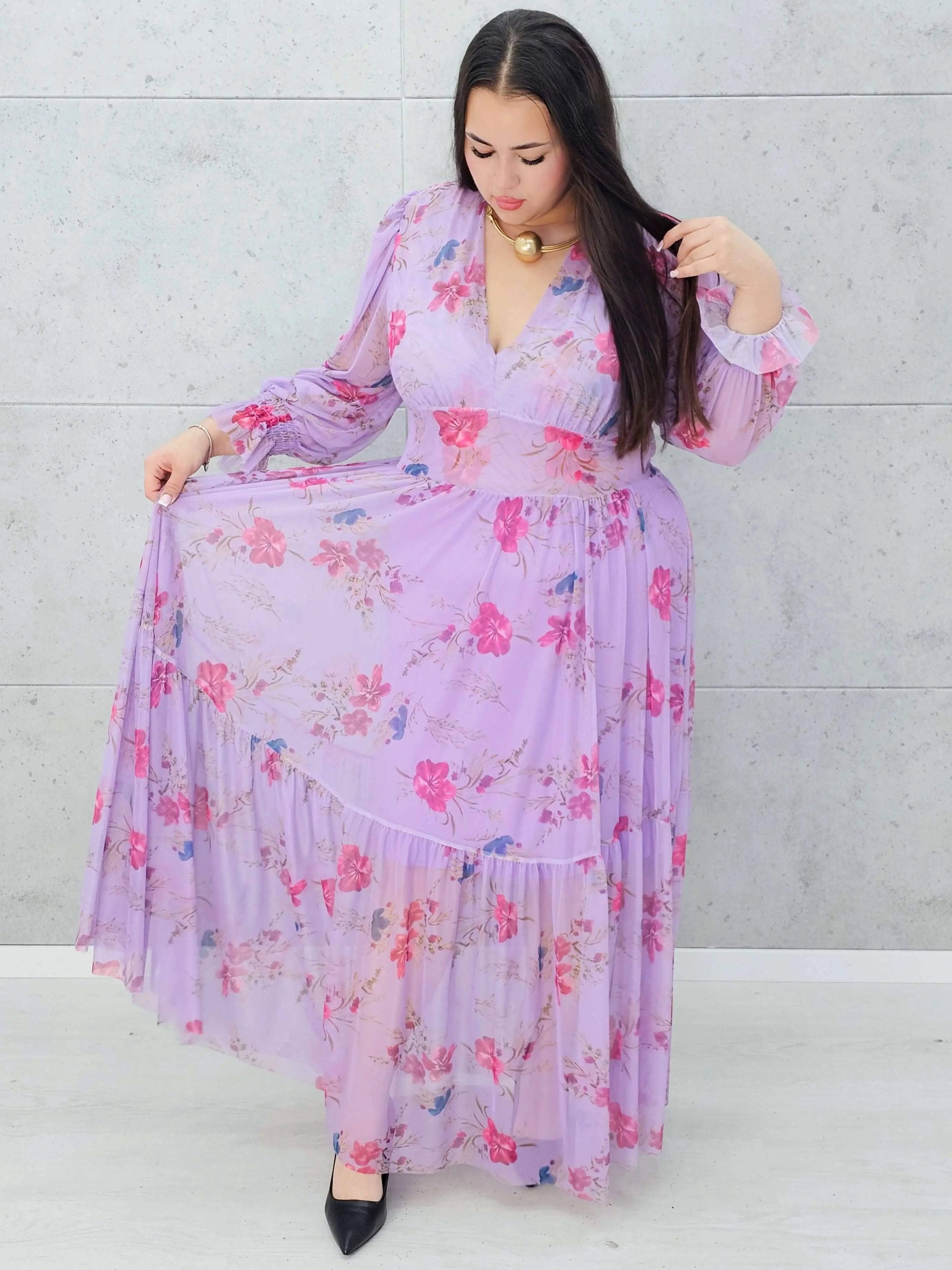 Sukienka "Lawendowy Ogród" Stylowa XL