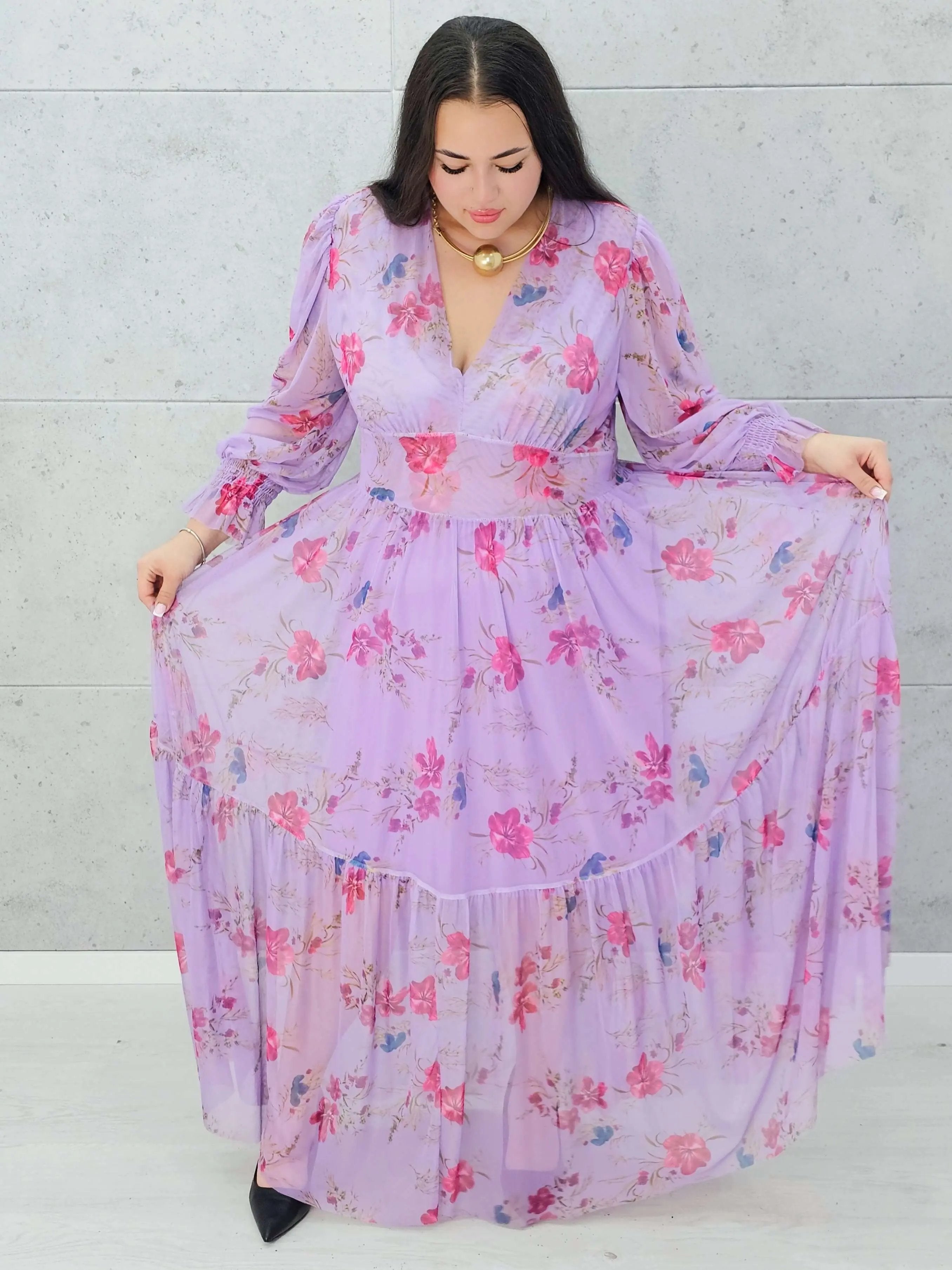 Sukienka "Lawendowy Ogród" Stylowa XL