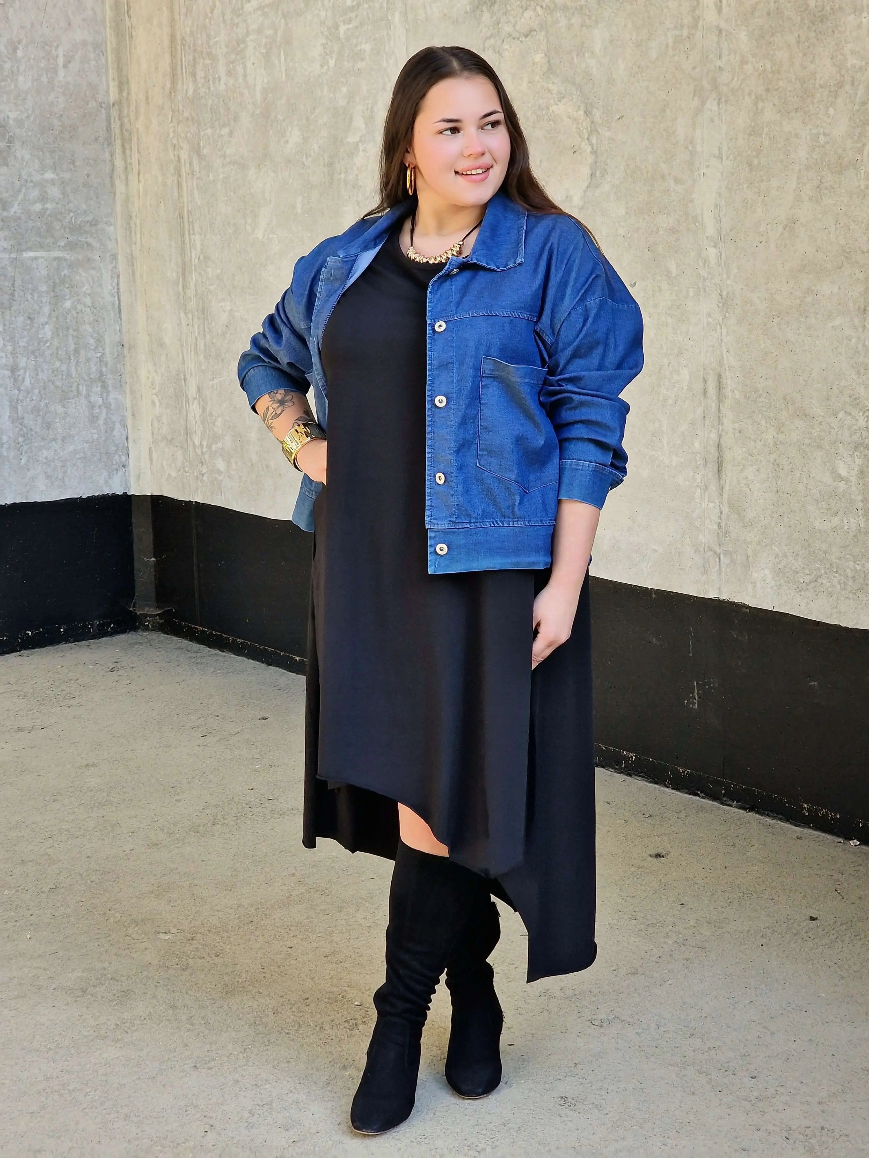 Sukienka basic z krótkim rękawem Stylowa XL