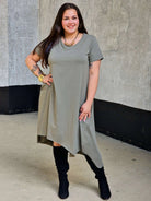 Sukienka basic z krótkim rękawem Stylowa XL