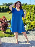 Sukienka basic z wycięciem na ramionach Stylowa XL