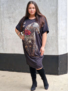 Sukienka bawełniana z aplikacja na przodzie. Stylowa XL