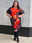 Sukienka bawełniana z aplikacja na przodzie. Stylowa XL