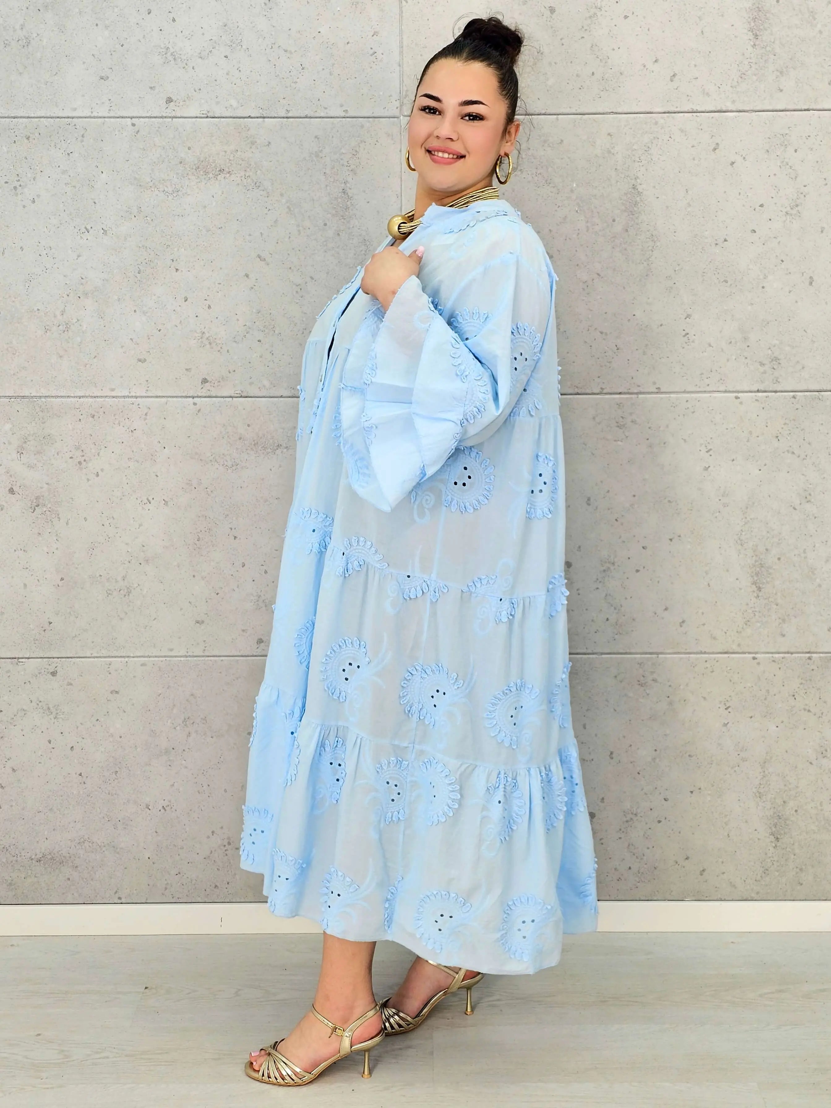 Sukienka bawełniana z haftem Stylowa XL