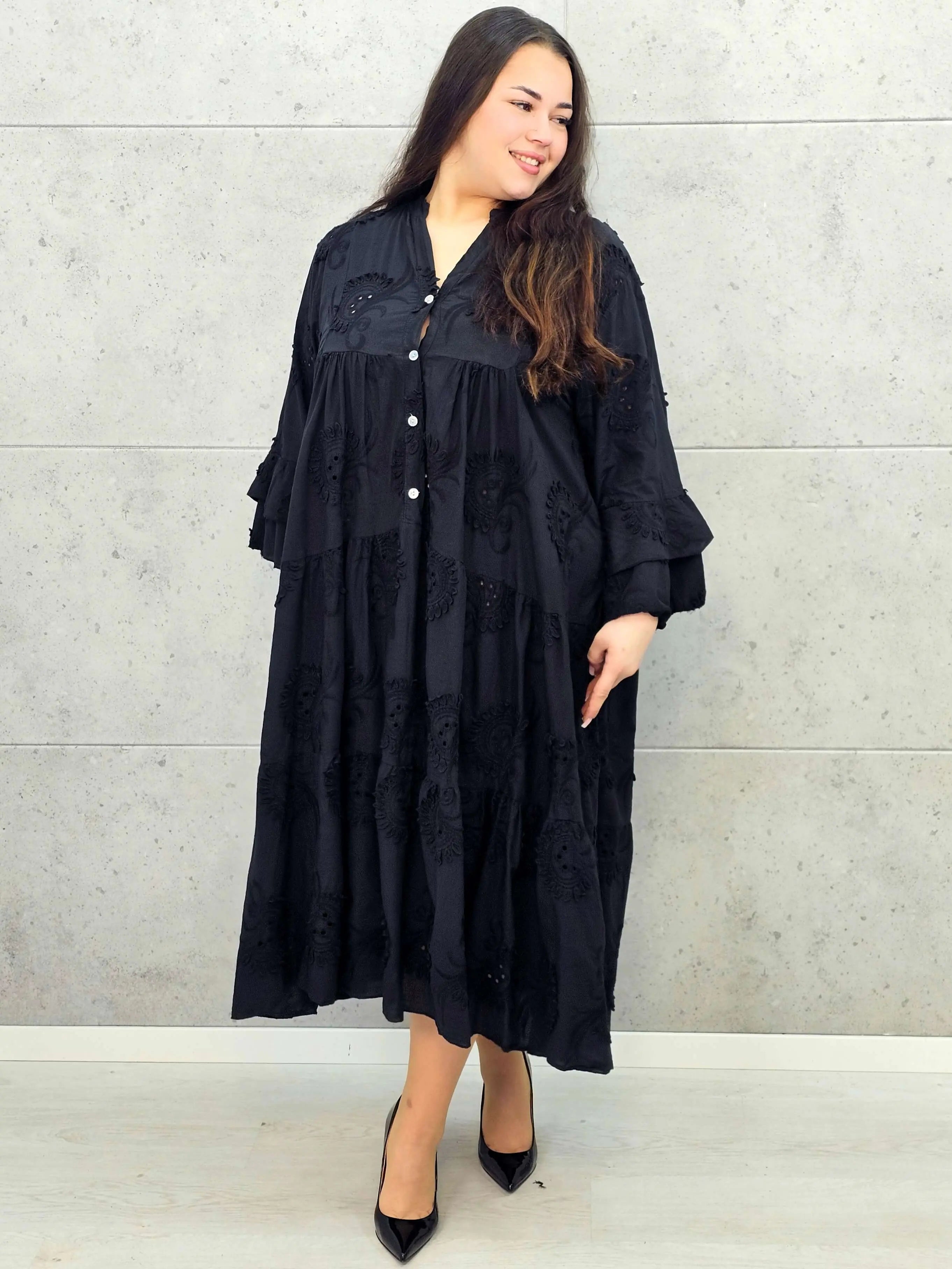 Sukienka bawełniana z haftem Stylowa XL