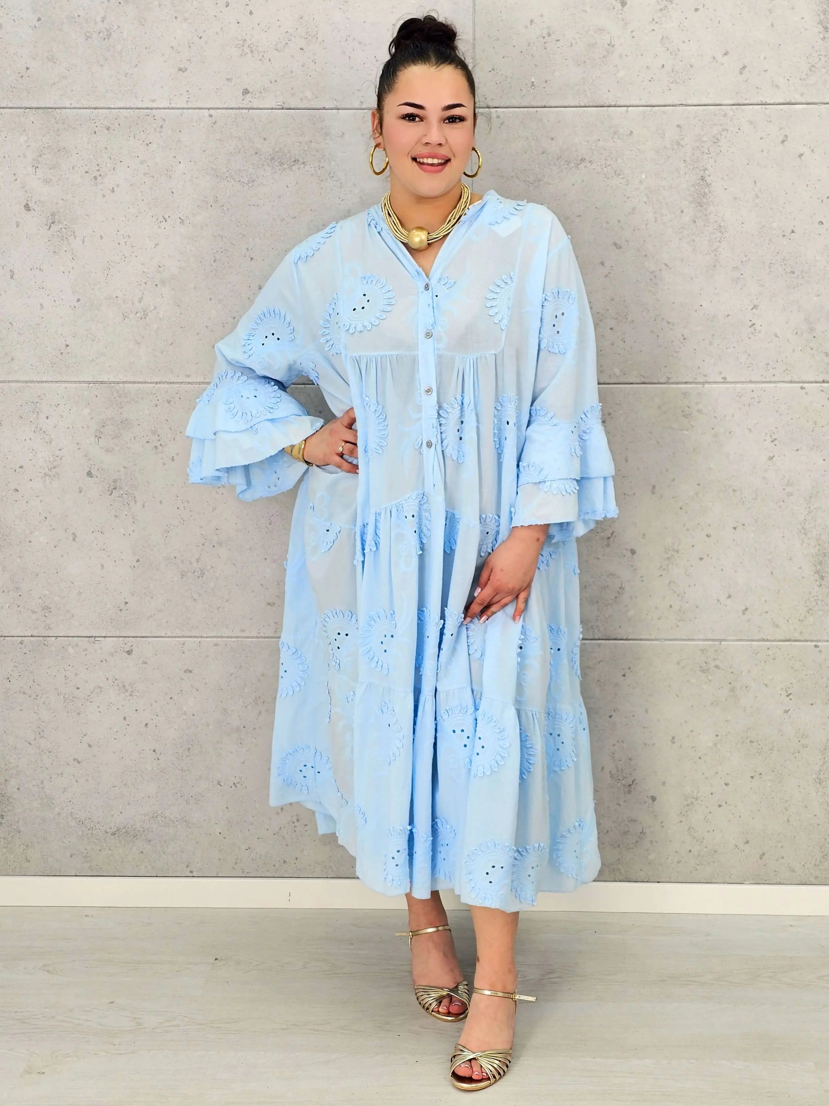 Sukienka bawełniana z haftem Stylowa XL