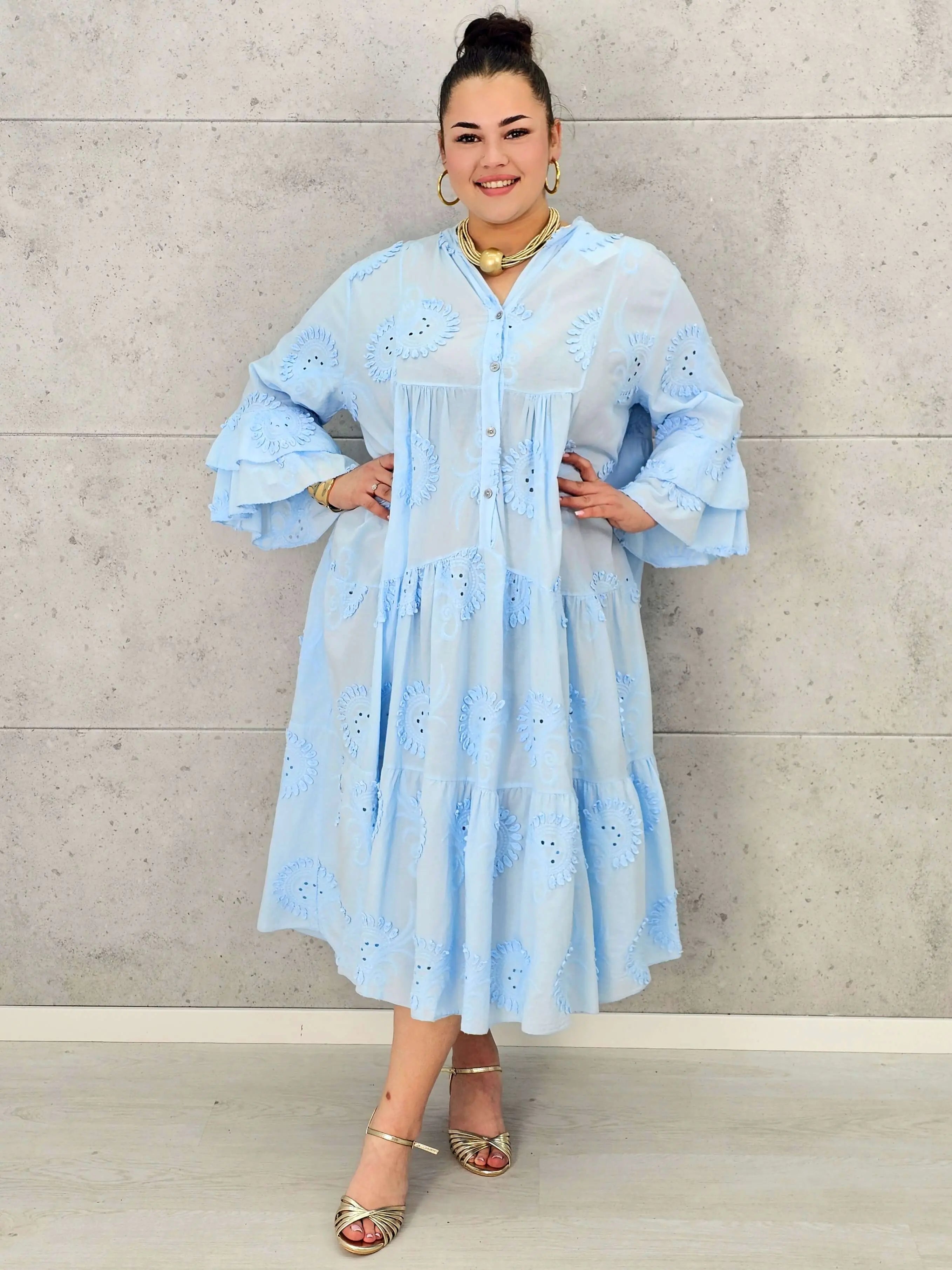 Sukienka bawełniana z haftem Stylowa XL