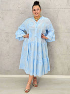 Sukienka bawełniana z haftem Stylowa XL