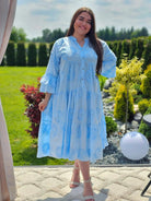 Sukienka bawełniana z haftem Stylowa XL