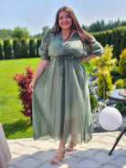 Sukienka bawełniana z kopertowym dekoltem Stylowa XL