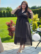 Sukienka bawełniana z kopertowym dekoltem Stylowa XL