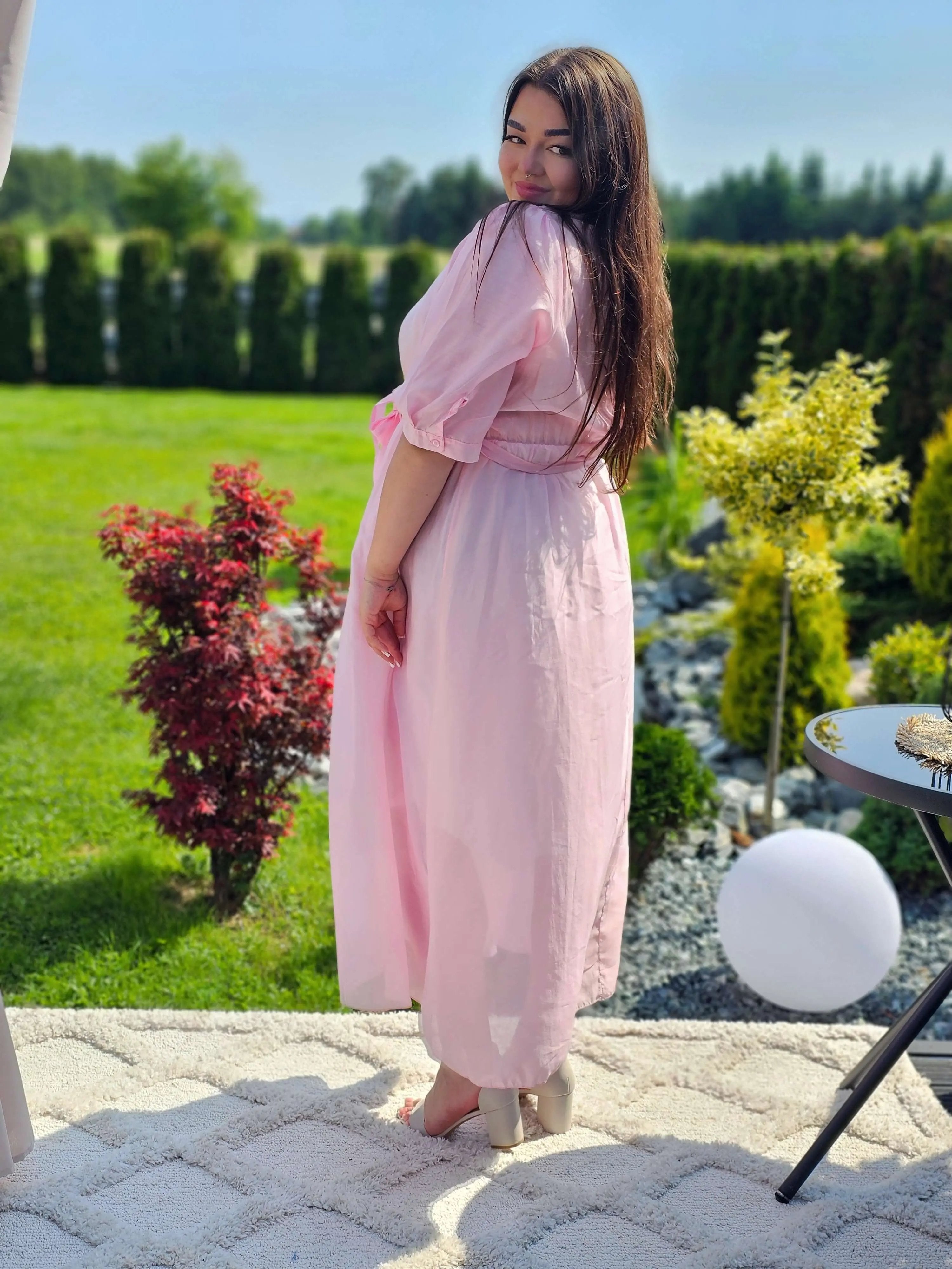 Sukienka bawełniana z kopertowym dekoltem Stylowa XL