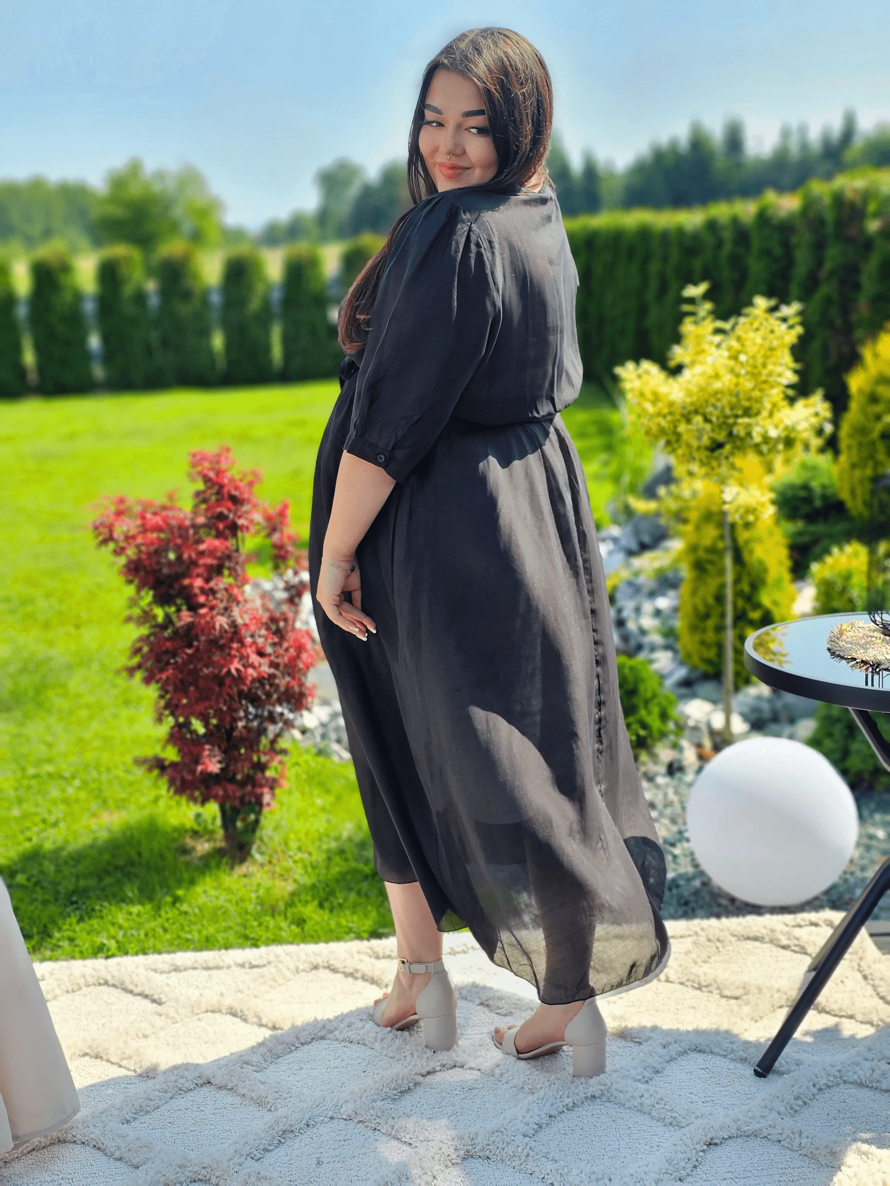 Sukienka bawełniana z kopertowym dekoltem Stylowa XL