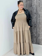 Sukienka boho maxi z falbanami Stylowa XL