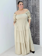 Sukienka boho maxi z falbanami Stylowa XL