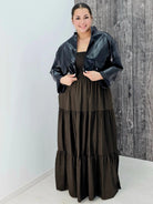 Sukienka boho maxi z falbanami Stylowa XL