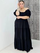 Sukienka boho maxi z falbanami Stylowa XL