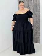 Sukienka boho maxi z falbanami Stylowa XL