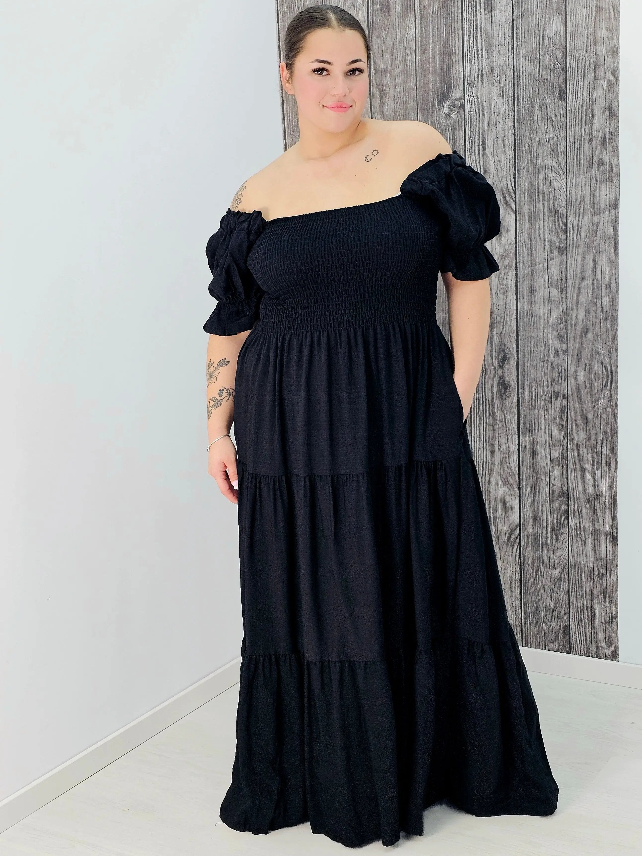 Sukienka boho maxi z falbanami Stylowa XL