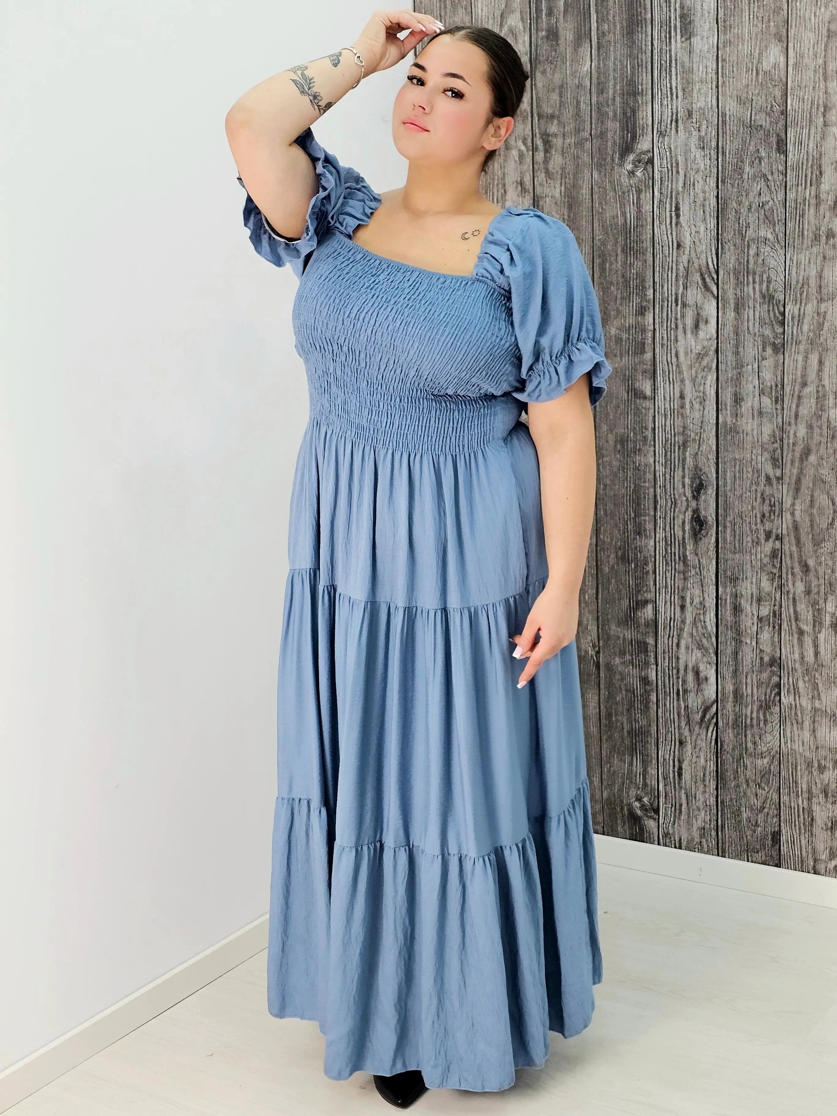 Sukienka boho maxi z falbanami Stylowa XL