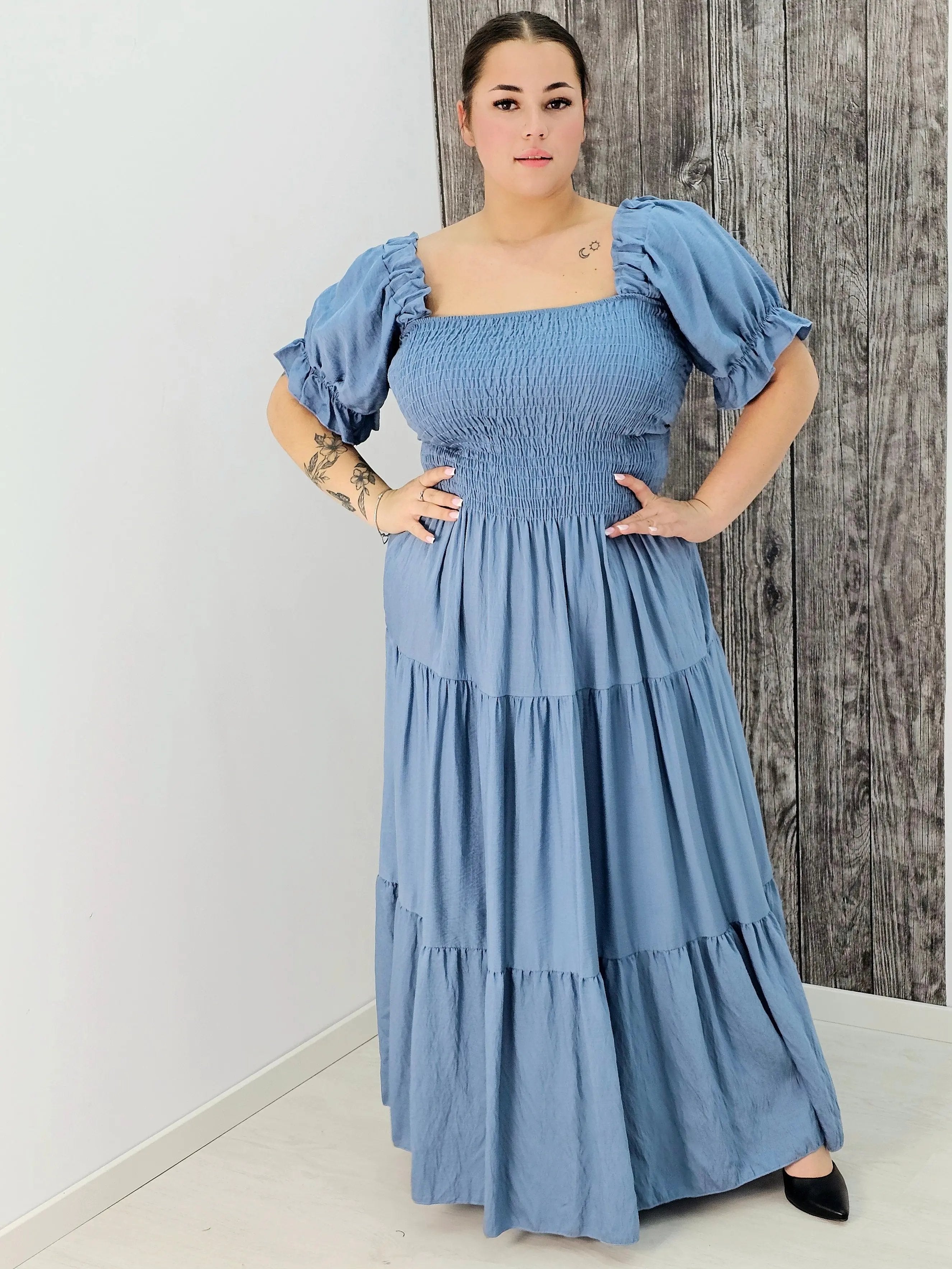Sukienka boho maxi z falbanami Stylowa XL