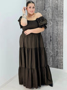 Sukienka boho maxi z falbanami Stylowa XL