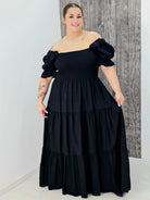 Sukienka boho maxi z falbanami Stylowa XL