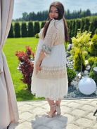 Sukienka boho z haftem i chwostami Stylowa XL