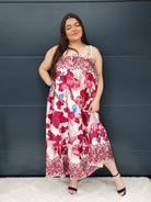 Sukienka boho z szydełkową górą i kwiatowym printem Stylowa XL