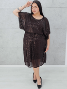 Sukienka cekinowa z połyskiem Stylowa XL